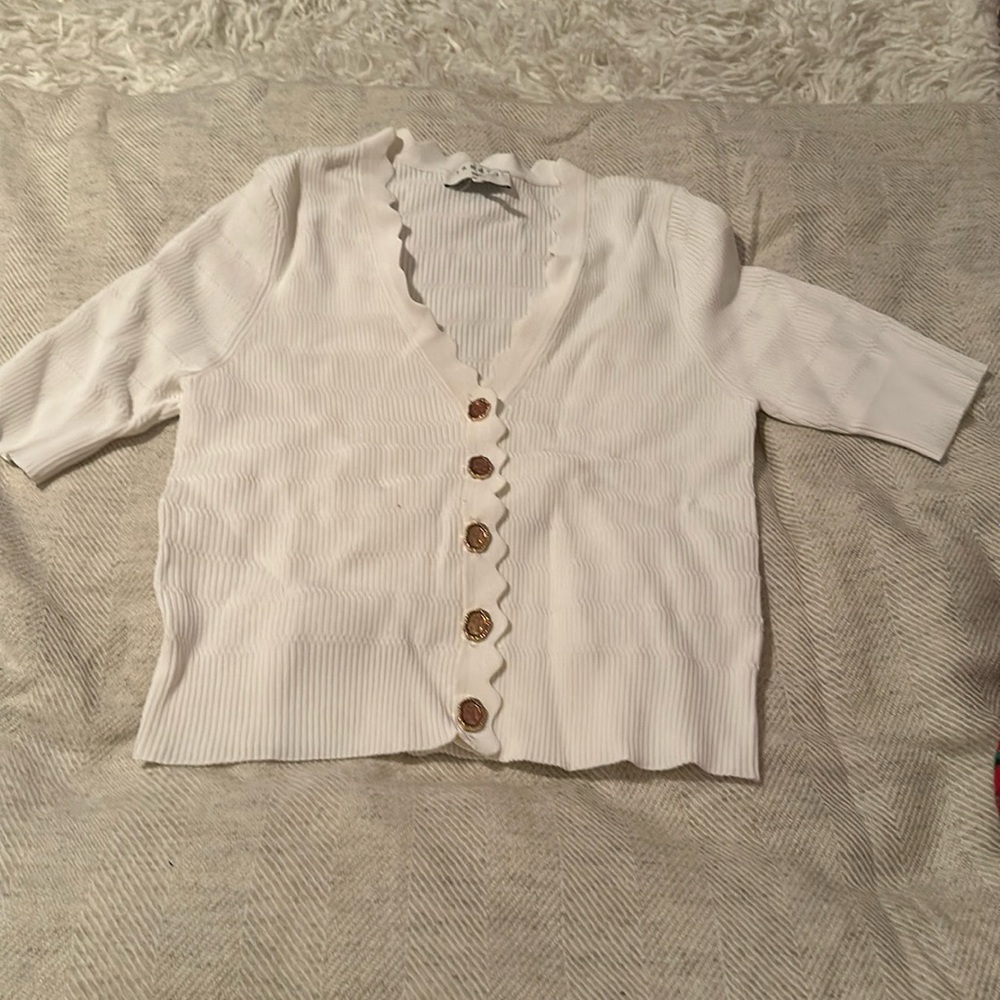 SANDRO cropped short sleeve cardigan New without tags